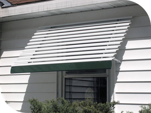 aluminum awning over window