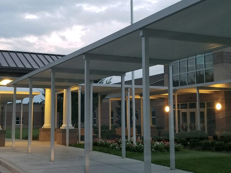 aluminum awning over window