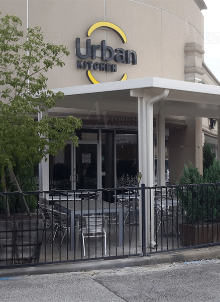 custom awning outside Popped! Gourmet Popcorn & Fun Treats